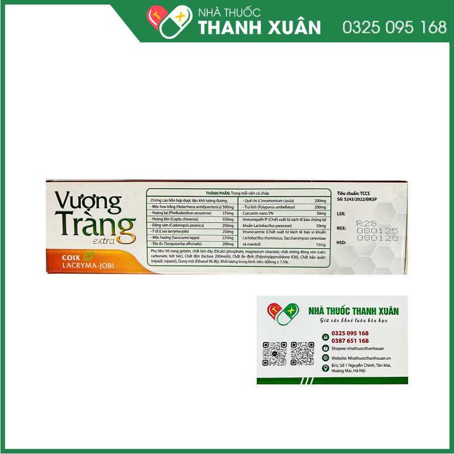Vượng tràng Extra - Hỗ trợ giảm các triệu chứng rối loạn tiêu hoá
